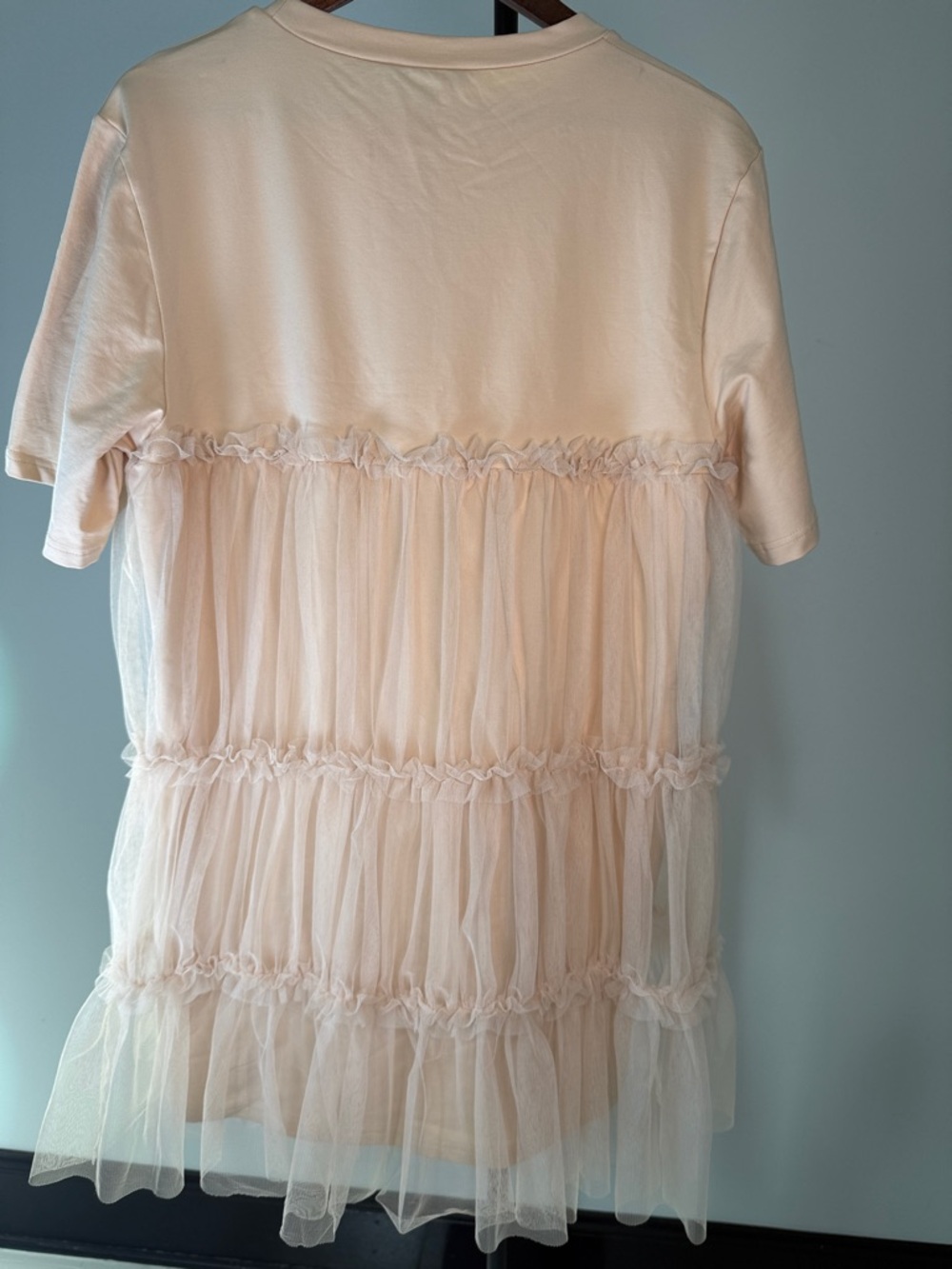 Strut & Bolt Mixed Media Tiered Tulle Mesh T-Shirt Dress | Size M - Picture 7 of 7